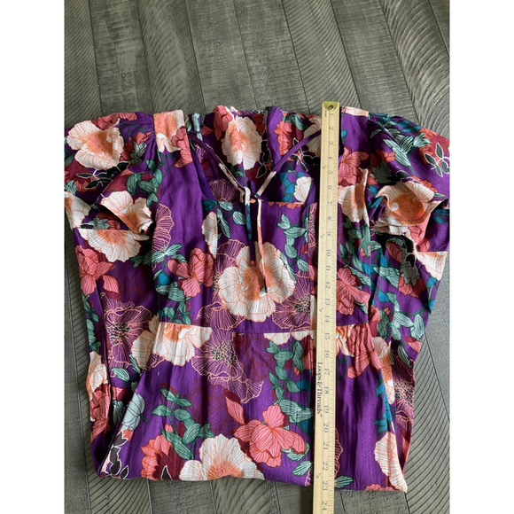 Band of the Free Floral Puff Sleeve Midi Dress Black Multi Size Small NWT Boho - Picture 6 of 9